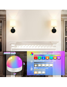 Juego de Apliques de Pared Recargables Wall Sconc 2 Unidades 2