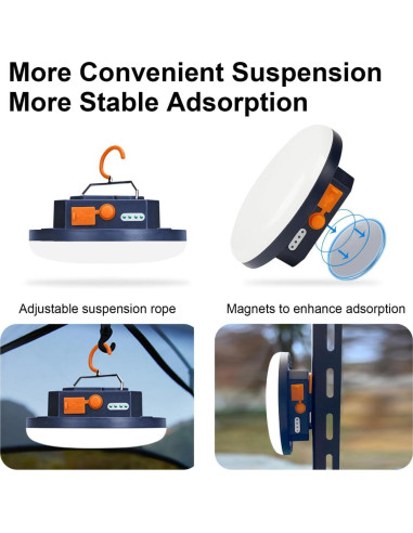 Lámpara de Camping Recargable 10000mAh Zm-8714 Luz Roja 3000LM