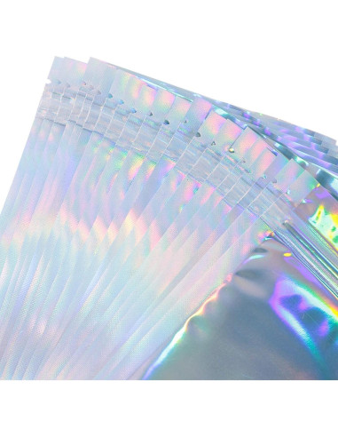 200 Bolsas Mylar Holográficas 3x4" Reutilizables con Cierre Zip