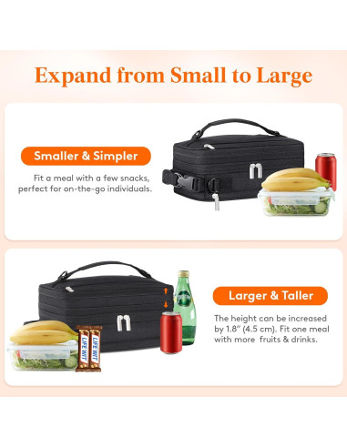 Bolsa de Almuerzo Aislada Lifewit Expandible 6.5L Negra