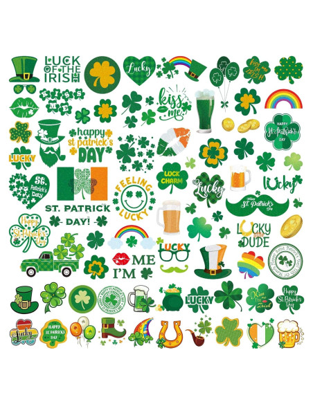 Tatuajes Temporales Brillantes San Patricio 100+ Pcs Zeecdatoo