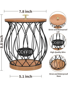 Soporte para cápsulas de café APOIMNA K negro 22.4x19.8x13 cm 2