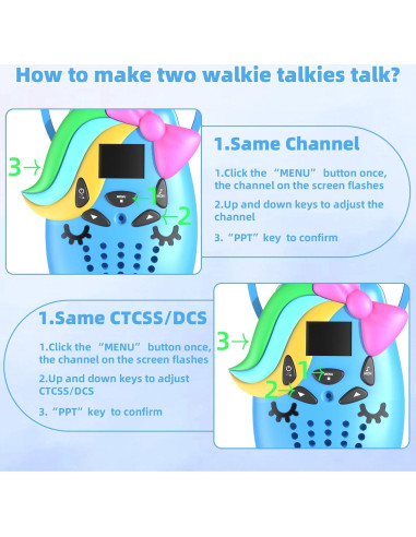 Walkie Talkies de Unicornio Insforfich para Niños 22CH