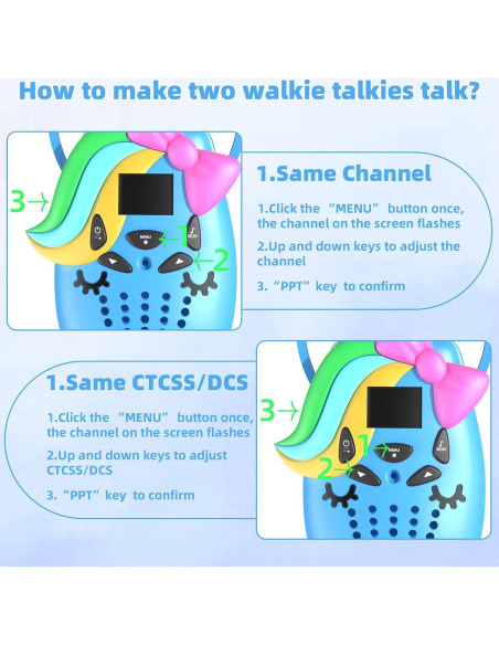 Walkie Talkies de Unicornio Insforfich para Niños 22CH