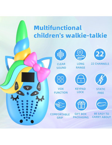 Walkie Talkies de Unicornio Insforfich para Niños 22CH