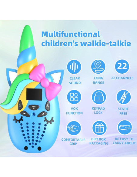 Walkie Talkies de Unicornio Insforfich para Niños 22CH
