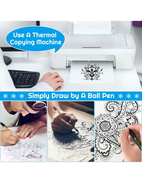 100 Hojas Papel de Transferencia de Tatuaje Audab 21x30 cm