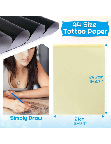 100 Hojas Papel de Transferencia de Tatuaje Audab 21x30 cm