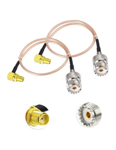 Cable Coaxial Superbat SO239 a SMA Hembra 30 cm - Paquete de 2
