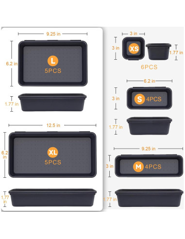 Bandeja Organizadora de Herramientas FLYVOLE 24 PCS