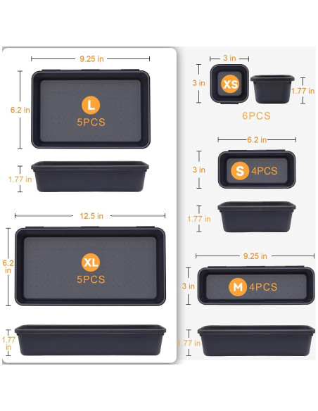 Bandeja Organizadora de Herramientas FLYVOLE 24 PCS