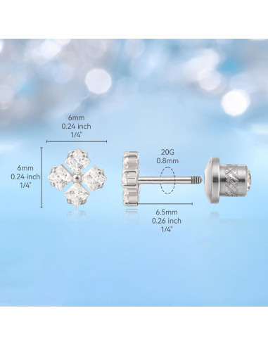 Pendientes de Titanio Hipoalergénicos Limerencia 20G 6mm para Oídos