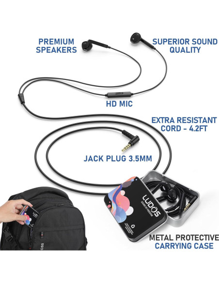 Auriculares con Cable LUDOS FEROX 3.5mm Aislamiento de Ruido