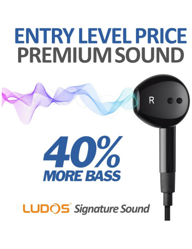 Auriculares con Cable LUDOS FEROX 3.5mm Aislamiento de Ruido