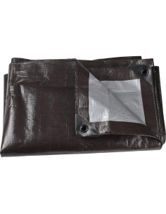 Lona Impermeable ChaoJin 12x16 Pies 9 mil Polietileno Marrón/Plata 2