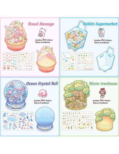 Pegatinas 3D de Casa DIY NatldGs - 16 Temas Reutilizables