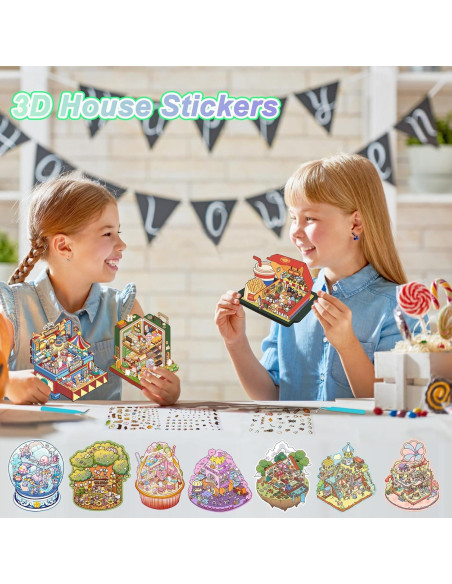 Pegatinas 3D de Casa DIY NatldGs - 16 Temas Reutilizables