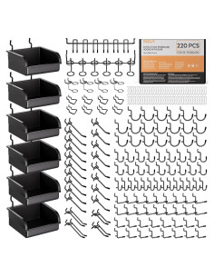 Kit Organizador de Ganchos para Tablero de Clavos INCLY 220PCS
