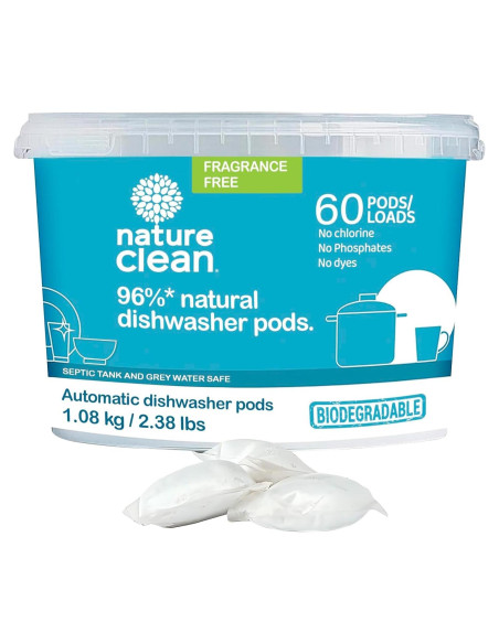 Cápsulas para Lavavajillas Nature Clean 60 Unidades Ecológicas