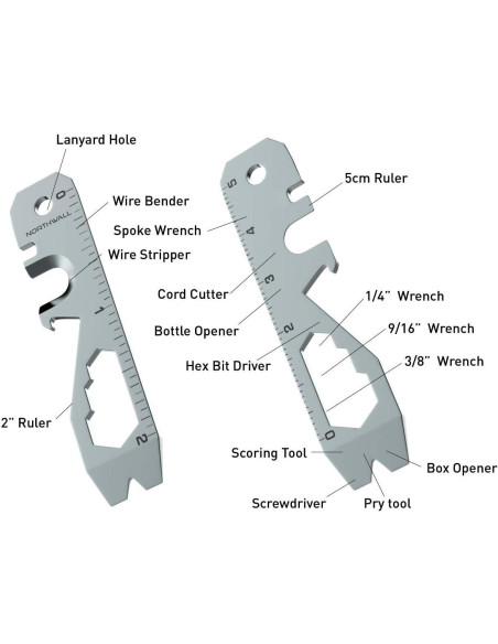 Multiherramienta de Llave Northwall 10-en-1 Acero Inoxidable