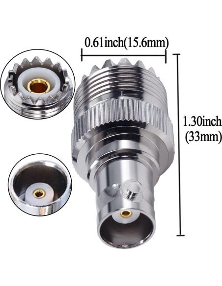 Adaptador Coaxial UHF Femenino a BNC Femenino TUOLNK 2pcs