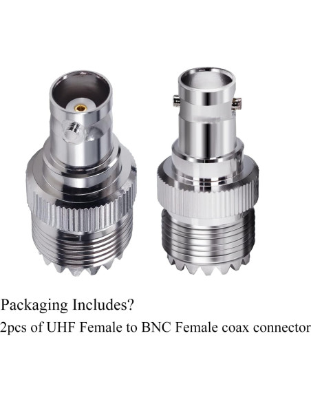 Adaptador Coaxial UHF Femenino a BNC Femenino TUOLNK 2pcs