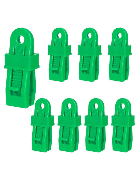 Pinzas para Lonas COCOMK 8 Piezas Alta Resistencia Verde