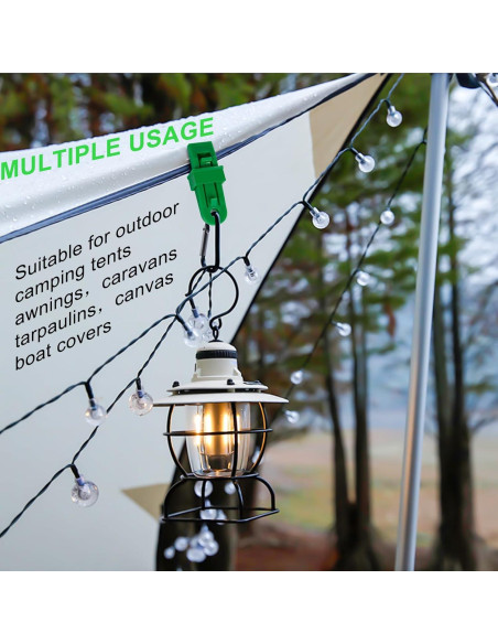 Pinzas para Lonas COCOMK 8 Piezas Alta Resistencia Verde