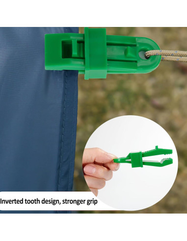 Pinzas para Lonas COCOMK 8 Piezas Alta Resistencia Verde