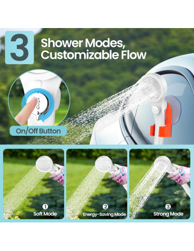 Ducha Portátil Barong Yekhna BYCP 7800mAh 3 Modos IPX7