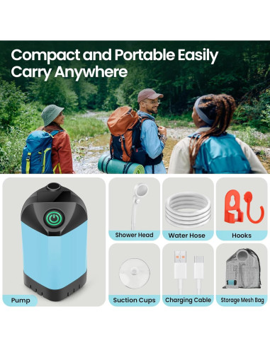 Ducha Portátil Barong Yekhna BYCP 7800mAh 3 Modos IPX7