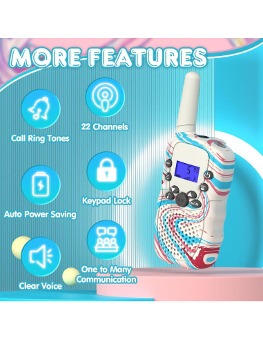 Walkie Talkies Selieve para Niños 2 Unidades 22 Canales