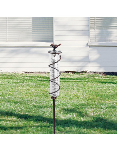 Medidor de Lluvia JOYBee de Metal con Pájaro 48 cm