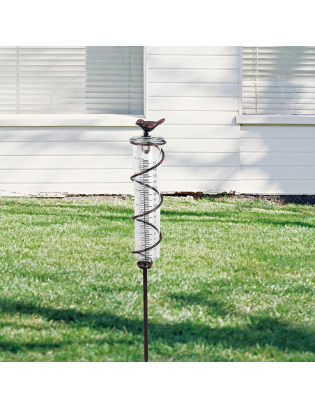 Medidor de Lluvia JOYBee de Metal con Pájaro 48 cm