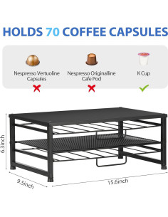 Organizador de K Cup ECOLOVI para 70 cápsulas, 2 niveles 2