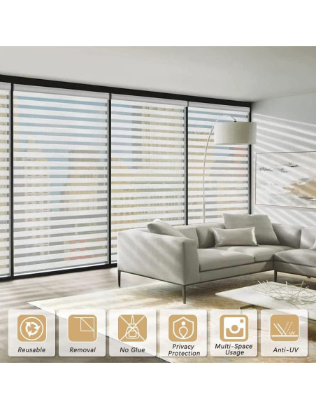 Película Decorativa de Ventana Qualsen 30x120 cm Rayas