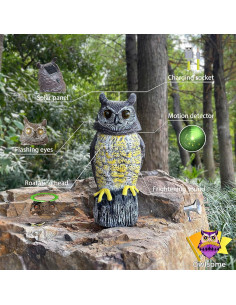 Búho Solar Owlsome con Ojos Brillantes y Sonido - Jardín 2