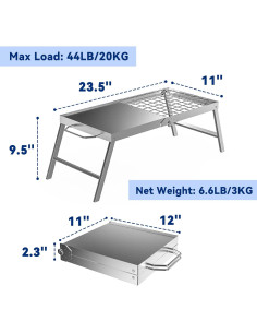 Parrilla de Campamento Plegable Skyflame de Acero Inoxidable 3.48 kg 2