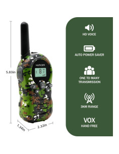 Walkie Talkies para Niños Shenzhen H-388 Verde x 3 2