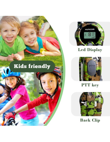 Walkie Talkies para Niños Shenzhen H-388 Verde x 3