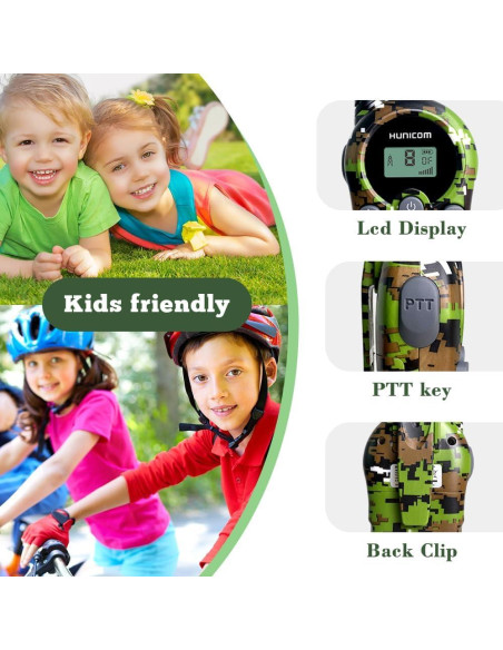 Walkie Talkies para Niños Shenzhen H-388 Verde x 3