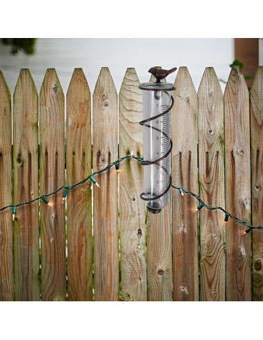 Medidor de Lluvia JOYBee de Metal con Pájaro 48 cm