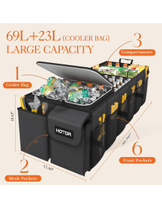 Organizador de Maletero HOTOR con Nevera Desmontable 92L 2