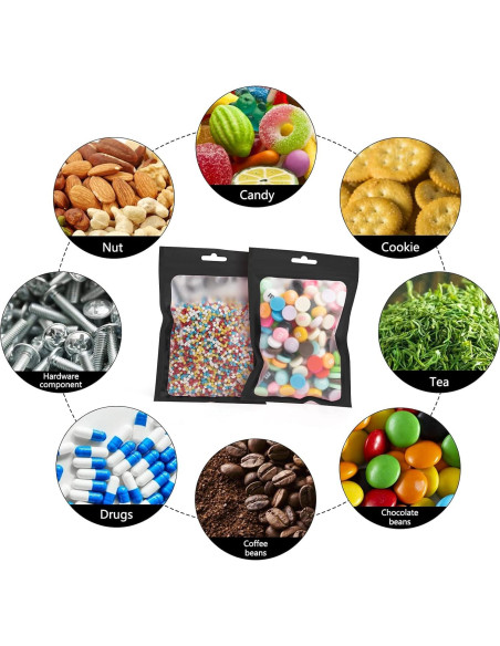 100 Bolsas Mylar Reutilizables ANZNKU 6.99x10 cm a Prueba de Olores