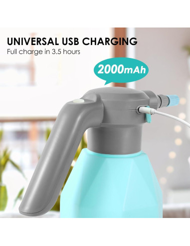 Botella de Spray Eléctrica SideKing 2L Ajustable para Jardín