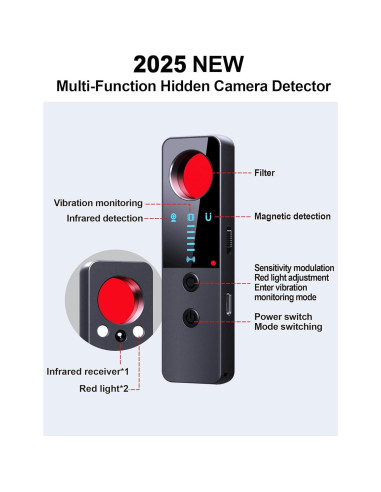 Detector de Cámaras Ocultas CountureMode G007 - Antirrobo y RF