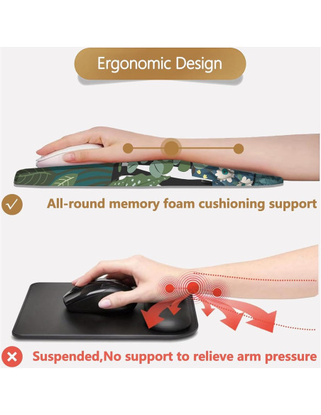 Alfombrilla de Ratón Ergonómica YKJWW Boho Plants 29.5x18.3cm