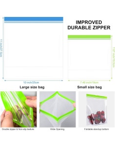 16 Bolsas Reutilizables Wovtary para Congelador y Sándwich 2