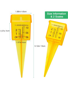 10 Pluviómetros Amarillos AngleKai 13x4.8 cm Medición Agua 2
