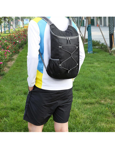 Mochila de Senderismo Plegable 16L Resistente al Agua B100 Negra